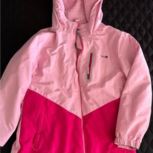 SwissTech Girls' Two-Tone Pink Hooded Winter Jacket
